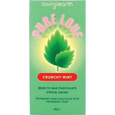 Loving Earth Chocolate | Crunchy Mint Dark Chocolate With Peppermint Crisp